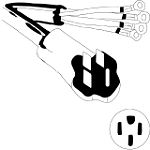 Electricord 3 Wire, 6 ft. Electric Range Cord
