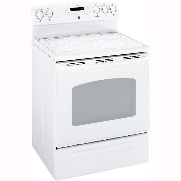 GE White 30" Freestanding Electric Range JB840