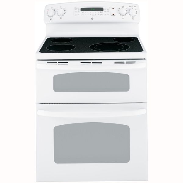GE White 30" Freestanding Double Oven Range JB850