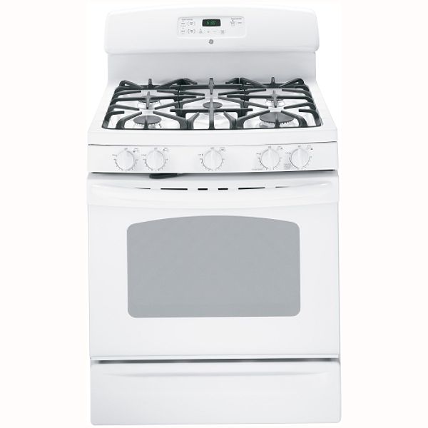 GE White 30" Freestanding Gas Range JGB400