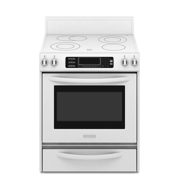 KitchenAid White 30" Self-Cleaning Freestanding Electric Range