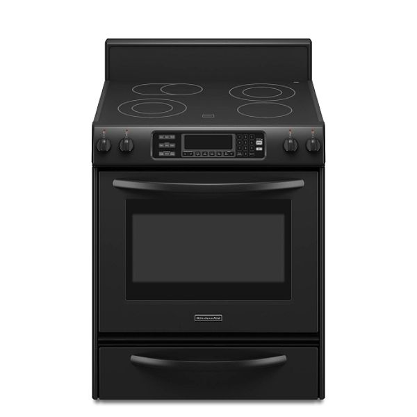 KitchenAid Black 30" Self-Cleaning Freestanding Electric Range
