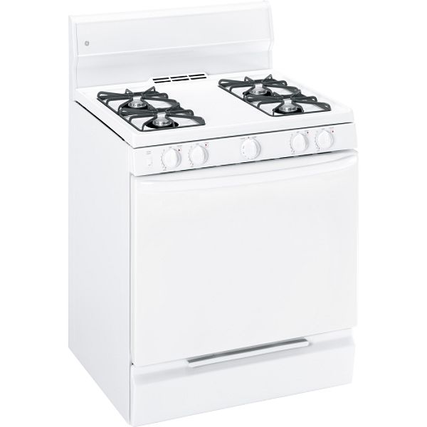 GE White 30" Freestanding Gas Range JGBS04PPM