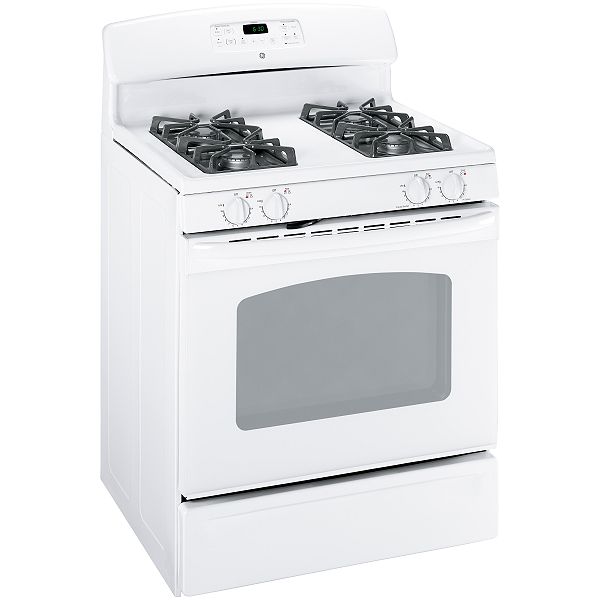 GE White 30 in. Freestanding Gas Range - JGBP33