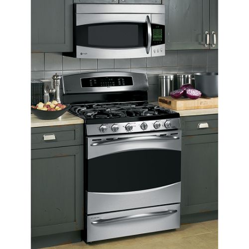 GE Profile 30 in. Freestanding Dual-Fuel Range w  Double Oven - P2B918 