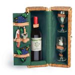 Picnic Time Bacchus Rattan Basket with Deluxe Wine Service for Two