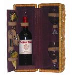 Picnic Time Bacchus Rattan Basket with Deluxe Wine Service for Two