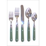 Stainless Steel LePrix 4 Piece Hostess Set in Moss Green