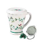 Pfaltzgraff Winterberry Covered Mug with Tea Infuser