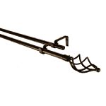 BCL Drapery Hardware Wire Twist Double Curtain Rod, Black Finish, 86-inch to 120-inch, 5/8-inch Diameter