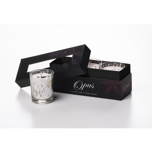 Yummi Candles Scented Candle Vessels, Opus 3pk Silver Foil 50g, Christmas Pudding