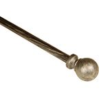 BCL Drapery Hardware Classic Ball Curtain Rod, Antique Silver Finish, 28-inch to 48-inch