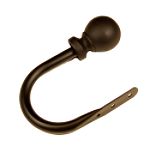 BCL Drapery Hardware Classic Ball Holdback, Set of 2, Black Finish, Matches 1.25-inch Diameter Rod Set