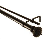 BCL Drapery Hardware Urn Double Curtain Rod, Black Finish, 86-inch to 120-inch, 1.25-inch Diameter Pole
