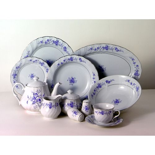 Lynns Blue Rose 49pc dinner set