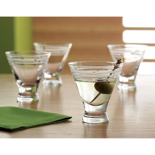 Ty Pennington Style Bamboo Set of 4 Martini Glasses