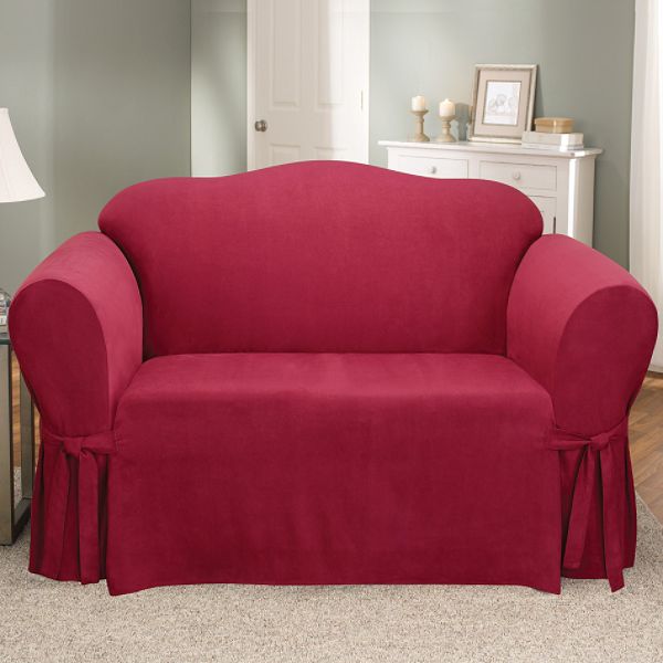 Great Price Sofa Slipcovers - Soft Suede Burgundy