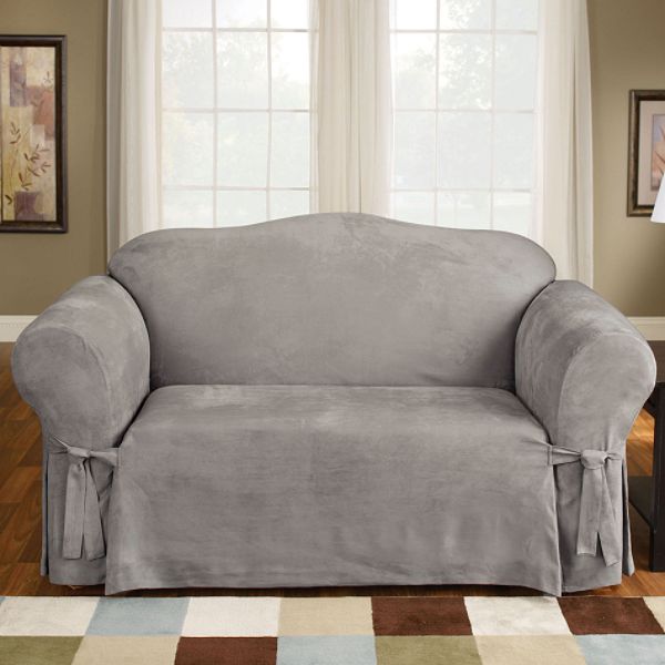 Great Price Sofa Slipcovers - Soft Suede Gray
