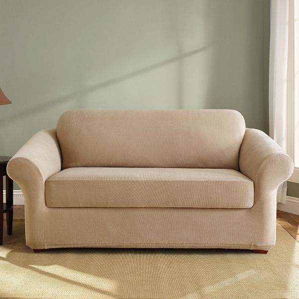 Great Price Sofa Slipcovers - Stretch Pearson Dark Flax