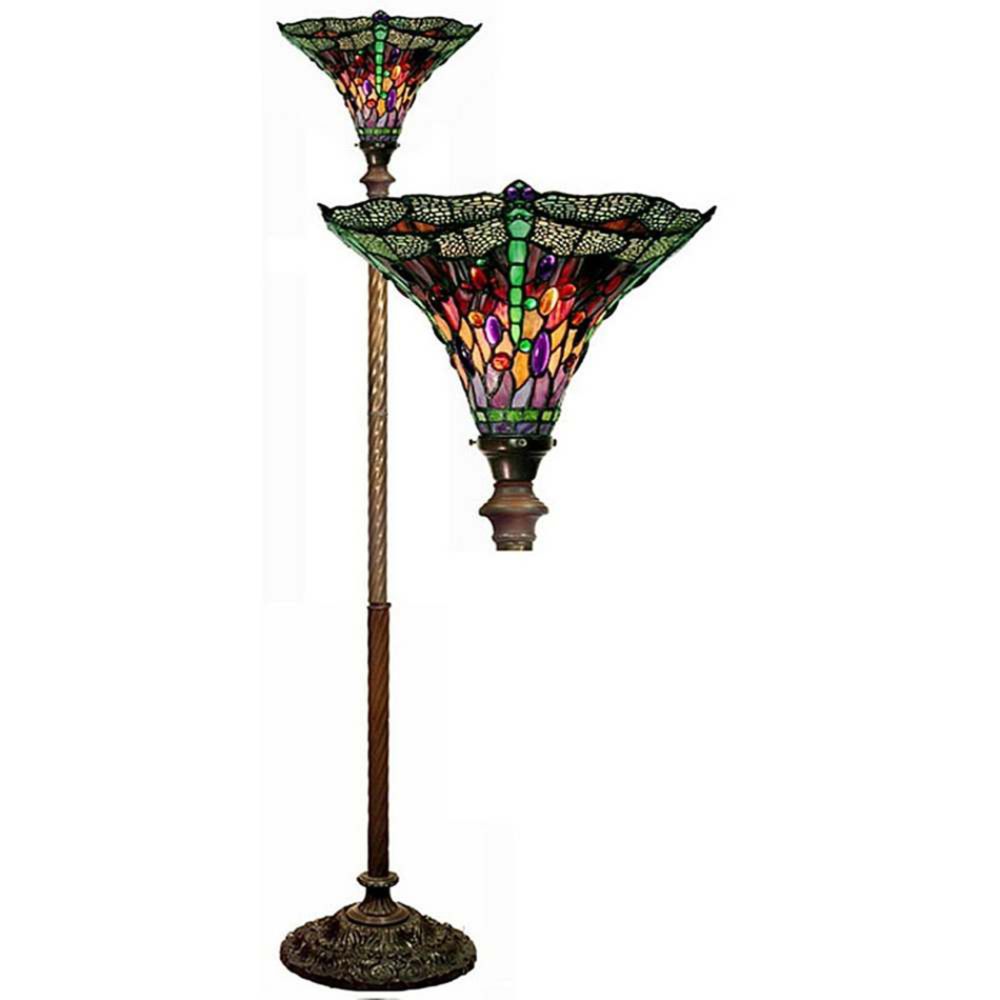 Chloe Dragonfly Design Torchiere
