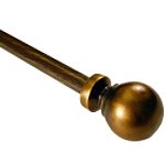 BCL 58BL86, Classic Ball Curtain Rod, Antique Gold Finish, 86 in. to 120 in.