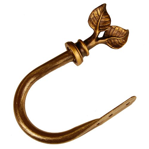 BCL 58LFHB, Leaf Holdback, Set of 2, Antique Gold Finish