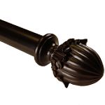 BCL 125AC48, Acorn Curtain Rod, Mahogany Finish, 48 in. to 86 in.