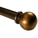 BCL 125BL48, Classic Ball Curtain Rod, Antique Gold Finish, 48 in. to 86 in.
