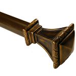 BCL 125SQ48, Trumpeted Square Curtain Rod, Antique Gold Finish, 48 in. to 86 in.