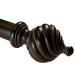 BCL 125SP86, Twisted Spiral Curtain Rod, Black Finish, 86 in. to 120 in.