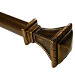 BCL 125SQ86, Trumpeted Square Curtain Rod, Antique Gold Finish, 86 in. to 120 in.