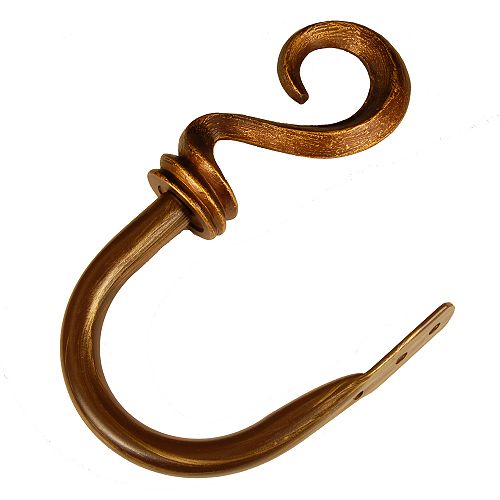 BCL 125HKHB, Hook Holdback, Set of 2, Antique Gold Finish