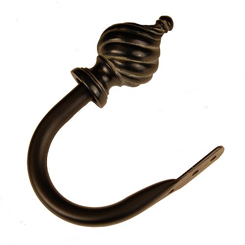 BCL 125SPHB, Twisted Spiral Holdback, Set of 2, Black Finish
