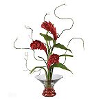 Nearly Natural Ginger Torch w/Gourmet Bowl Silk Flower Arrangement
