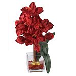 Nearly Natural Amaryllis Liquid Illusion Silk Flower Arrangement