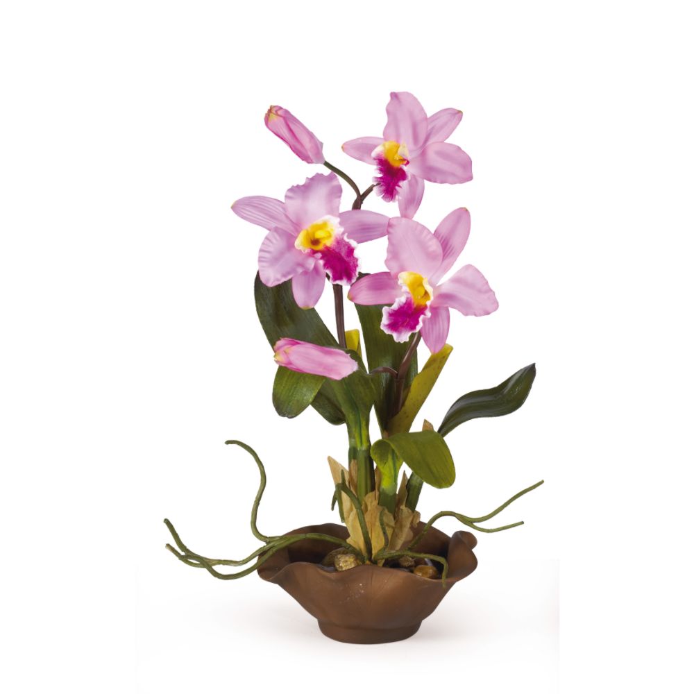 Nearly Natural Mini Cattelya Silk Orchid Flower Arrangement