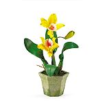 Nearly Natural Potted Cattelya Silk Orchid Flower Arrangement