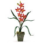 Nearly Natural Potted Cymbidium Silk Orchid Flower Arrangement