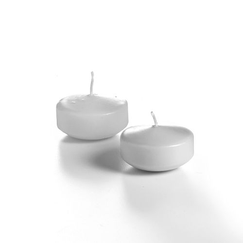 Yummi Unscented Floaters, 2.25'' Candle 6pk, White