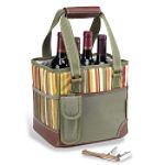 Picnic At Ascot Classic Canvas Ice Bucket & 4 bottle tote w openner by Picnic At Ascot