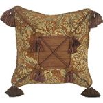 India House Brass PILLOW 18INCH SQUARE TASSELS CHOCOLATE