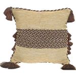 India House Brass PILLOW 18INCH SQUARE TASSELES CHOCOLATE