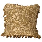 India House Brass PILLOW 18INCH SQUARE TASSELED EARTHTONE