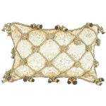India House Brass PILLOW 12INCH X 18INCH RECTANGLE TASSELS SAGE