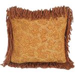 India House Brass PILLOW 18INCH SQUARE BULLION TERRACOTTA