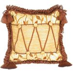 India House Brass PILLOW 18INCH SQUARE LOOP TASSELS TERRACOTTA