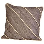 India House Brass PILLOW 18INCH SQUARE CHOCOLATE AND BEIGE