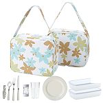Carnival Summer Flower 2 in 1 Picnic Cooler Bag for 2 People