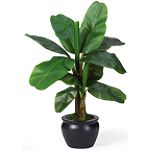 Nearly Natural Banana Silk Palm Tree w/Black Vase