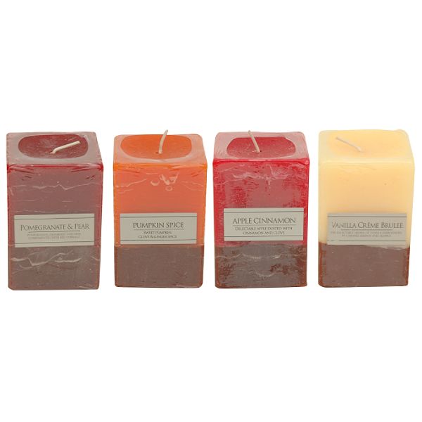 3 x 4 Square Two Tone Pillar Candle